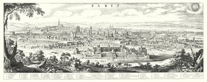 Panorama av Paris i 1632-1635 av German School